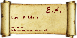 Eger Artúr névjegykártya